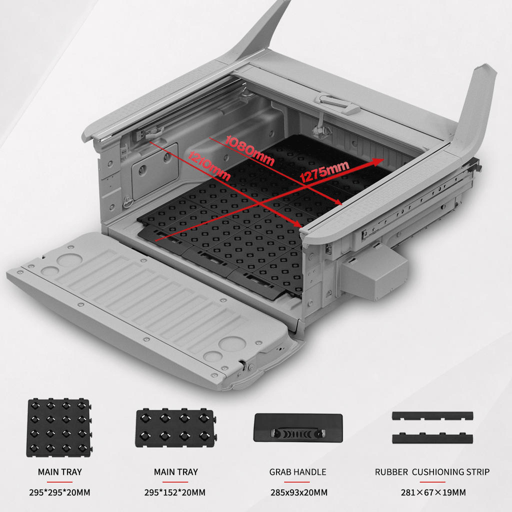 BOOTY Modular Truck Bed Cargo Management System for Hyundai Santa Cruz 2022+ | Adjustable Bed Organizer & Storage Divider Kit