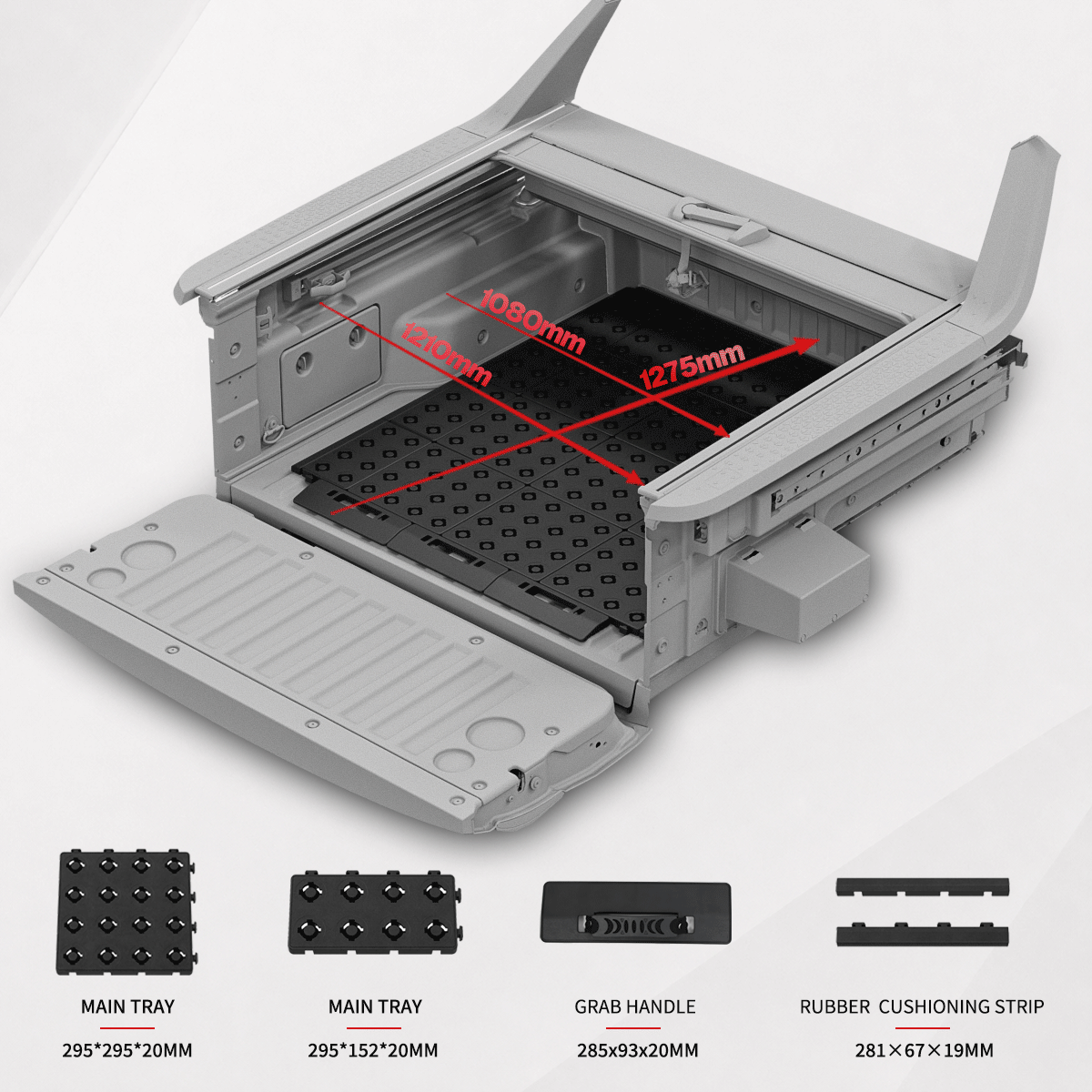 BOOTY Modular Truck Bed Cargo Management System for Hyundai Santa Cruz 2022+ | Adjustable Bed Organizer & Storage Divider Kit