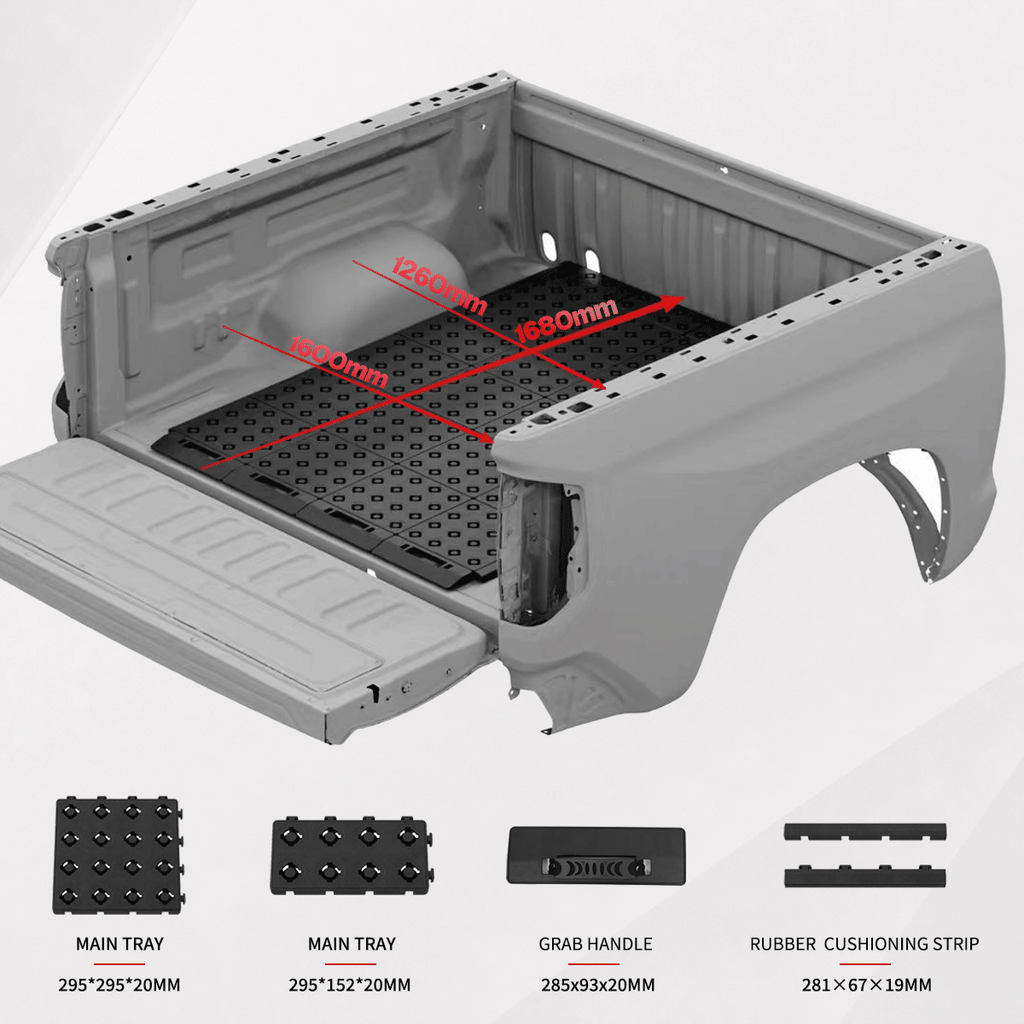 BOOTY Cargo Management System for Toyota Tundra Platinum CrewMax (2014) – Modular Truck Bed Divider Storage System