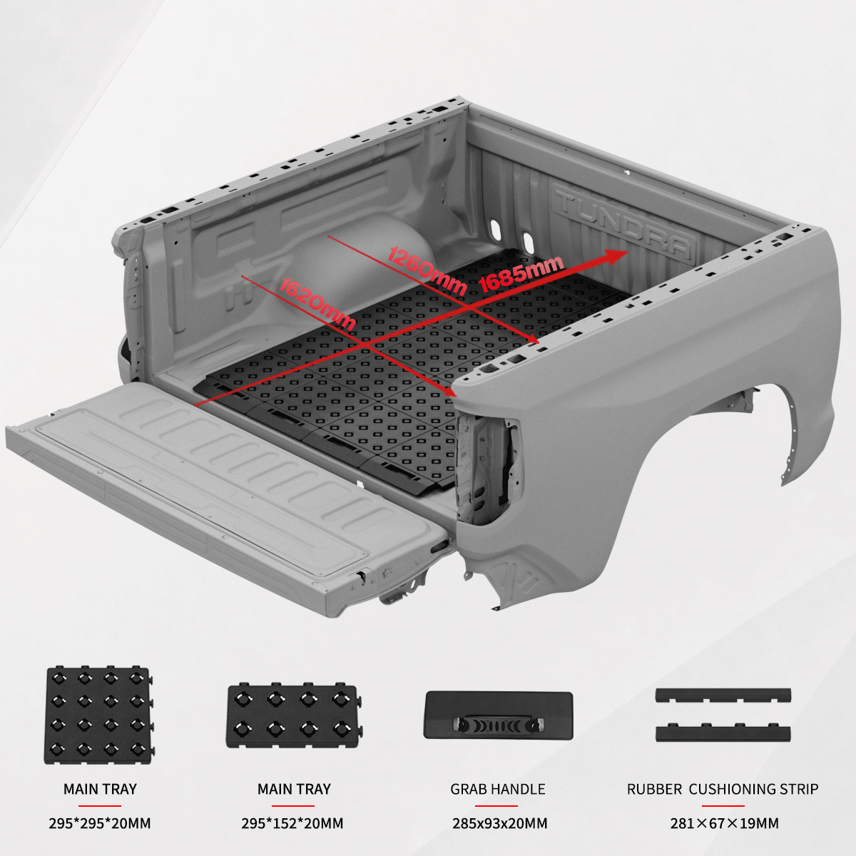 BOOTY Cargo Management System for Toyota Tundra Limited CrewMax (2021) | Modular Truck Bed Storage & Divider System Main image