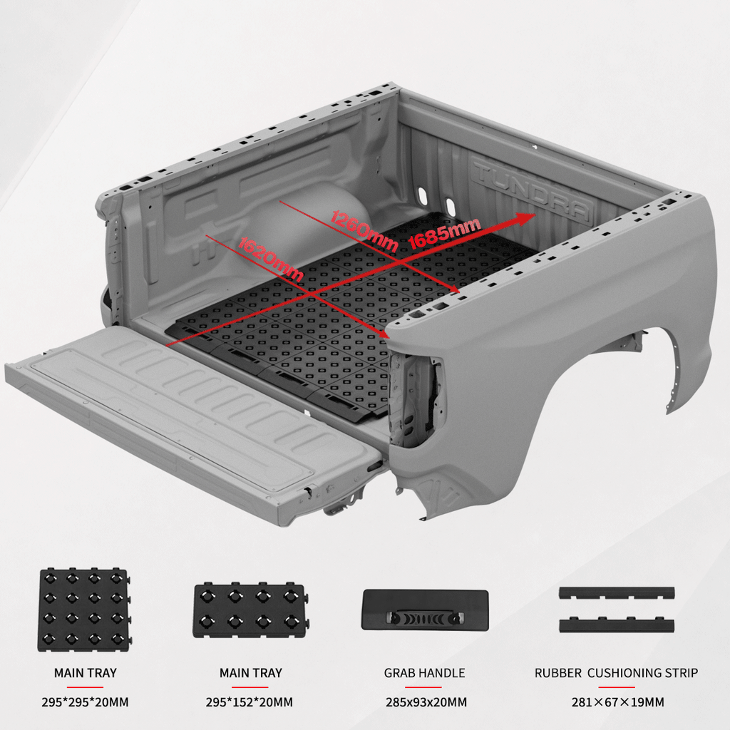 BOOTY Cargo Management System for Toyota Tundra Limited CrewMax (2021) | Modular Truck Bed Storage & Divider System