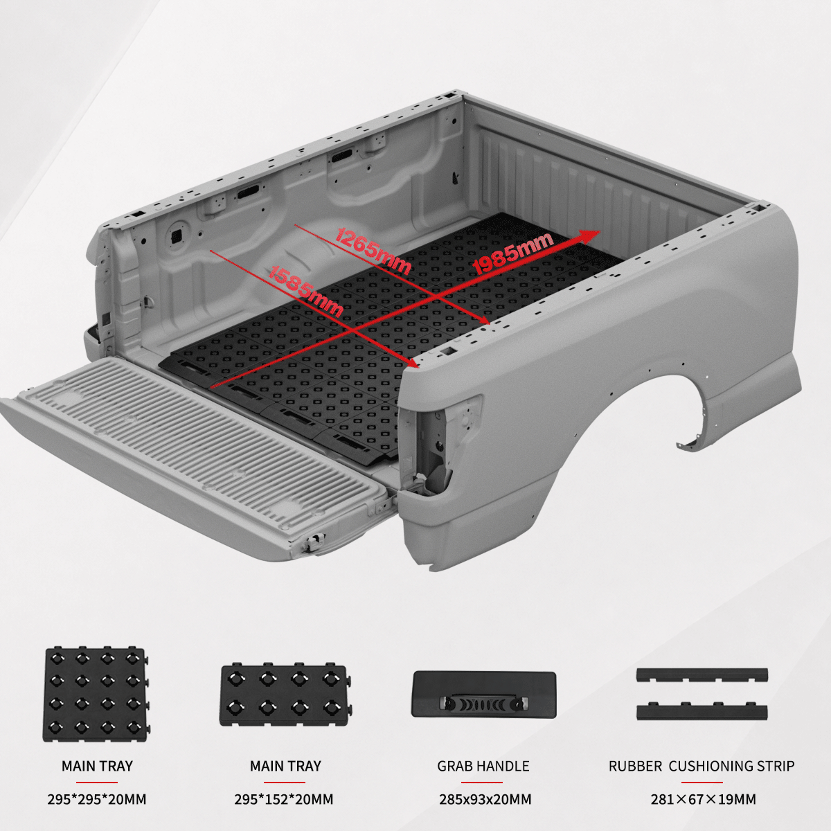 BOOTY Cargo Management System for Nissan Titan XD Cummins V8 (2016+) | Adjustable Truck Bed Organiser & Cargo Divider System Main image
