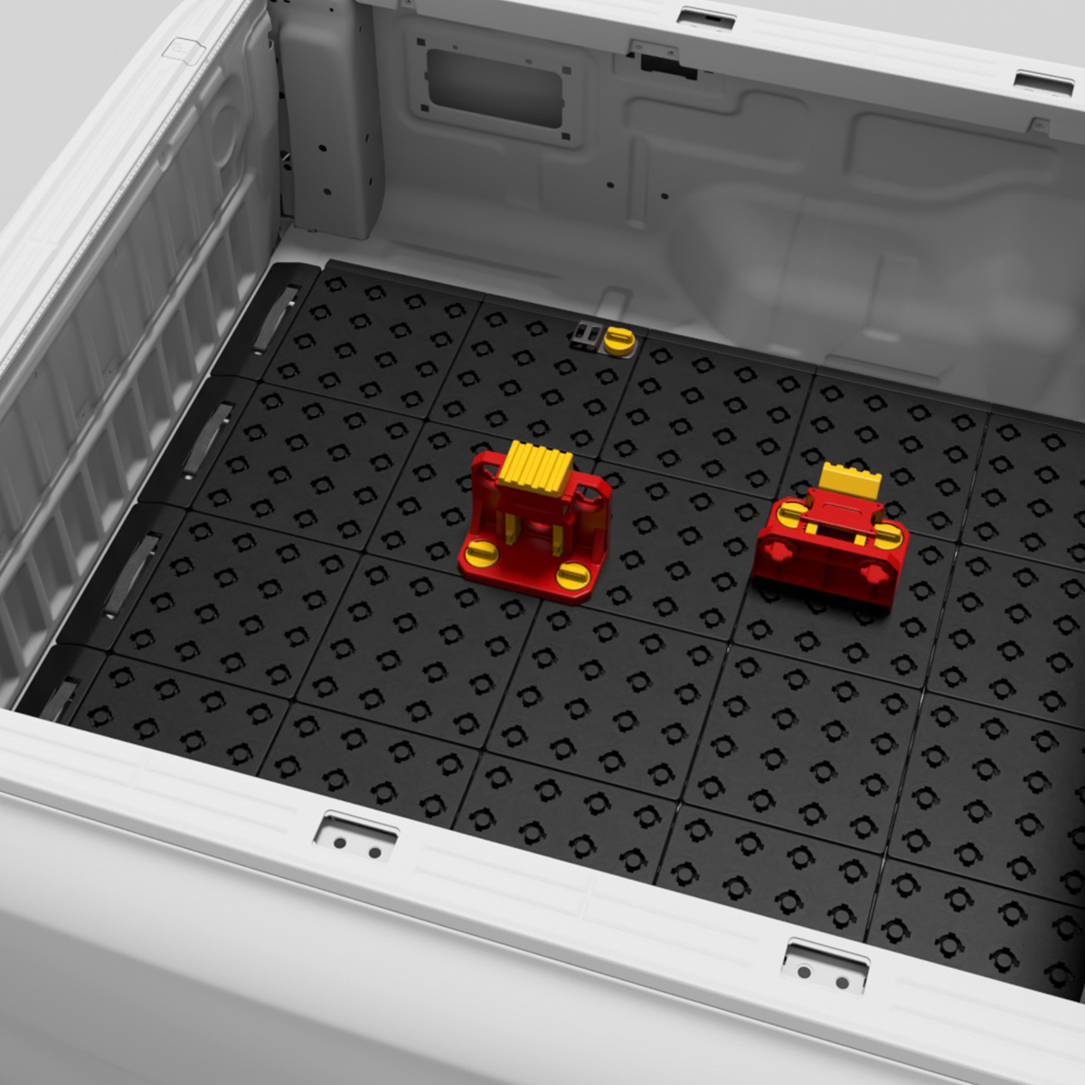 BOOTY adjustable cargo stopper system for truck bed cargo stability and organization