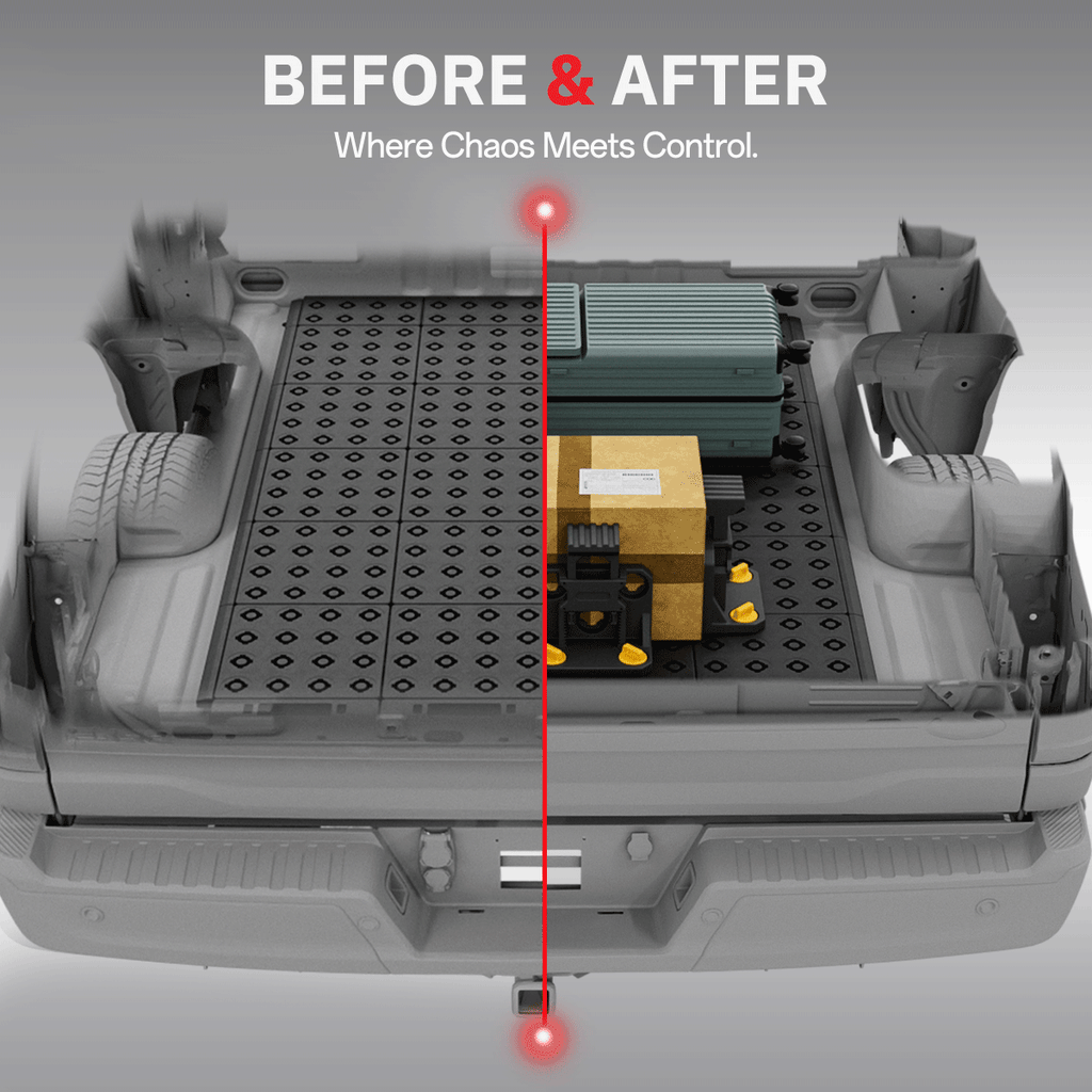 Sliding truck bed organizer pull-out tray system for 2021 Ford F-150 short bed easy tailgate access