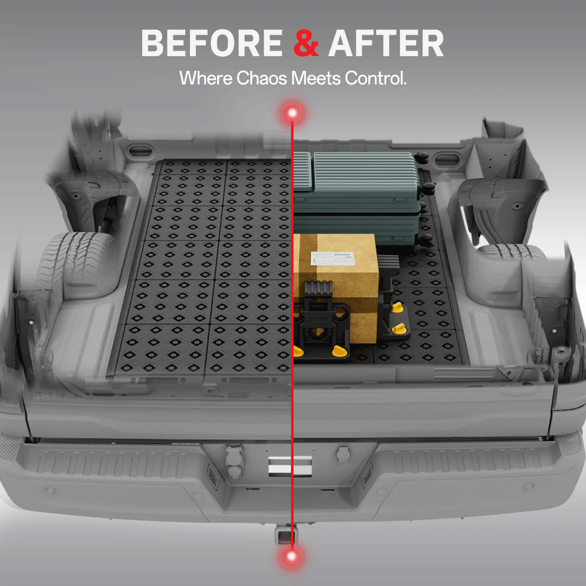 Sliding truck bed organizer pull-out tray system for 2021 Ford F-150 short bed easy tailgate access