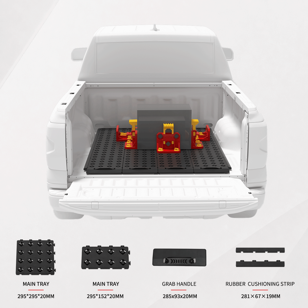 BOOTY cargo management system components including tray panels dividers anchor brackets and handles for Ford Transit