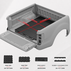 Adjustable divider panels for Ford Ranger truck bed cargo organiser