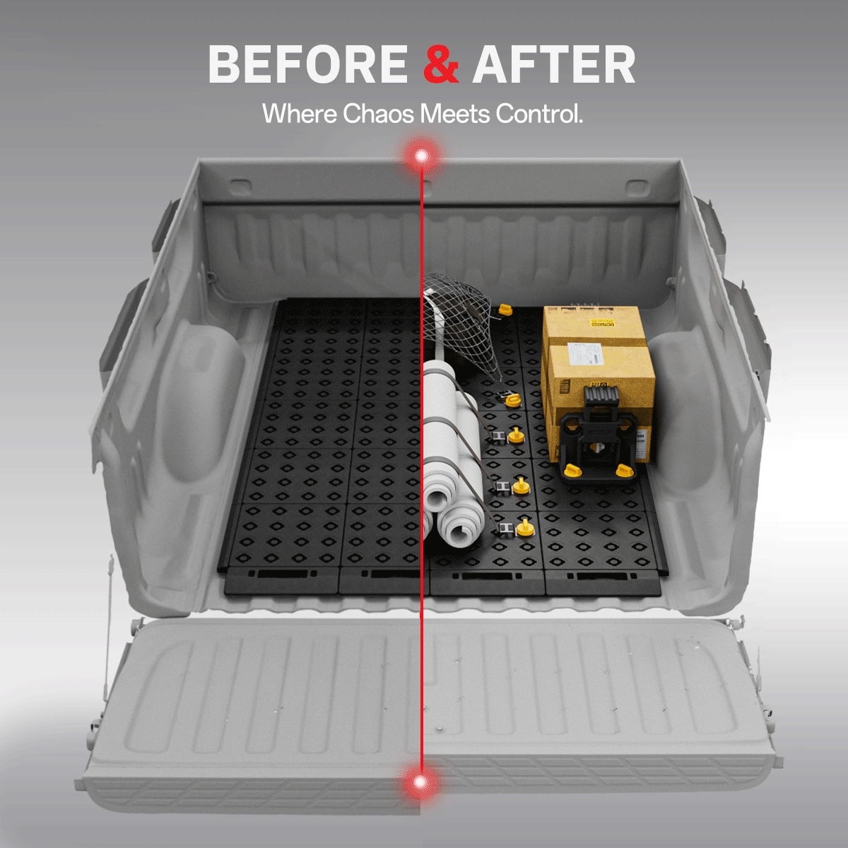 BOOTY truck bed cargo organiser installed in GMC Sierra 1500 SLE pickup bed