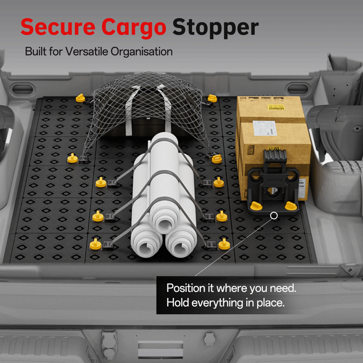 Sliding tray system extended toward tailgate for easy access